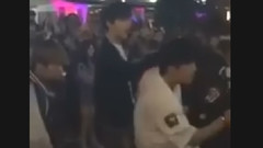 在韓國弘大街頭表演跳防彈少年團 Fire 附帶應援