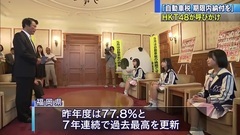 自動車稅キャンペーンHKT48が知事を表敬訪問 朝長美桜 松岡菜摘 松岡はな