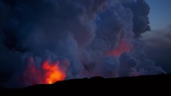 火山爆發的壯觀景象