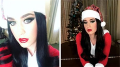 水果姐Katy Perry最新圣誕裝扮自拍視頻!