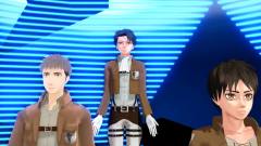 進撃のMMD 男3人でPerfume(GLITTER)踴ってもらった (修正版)